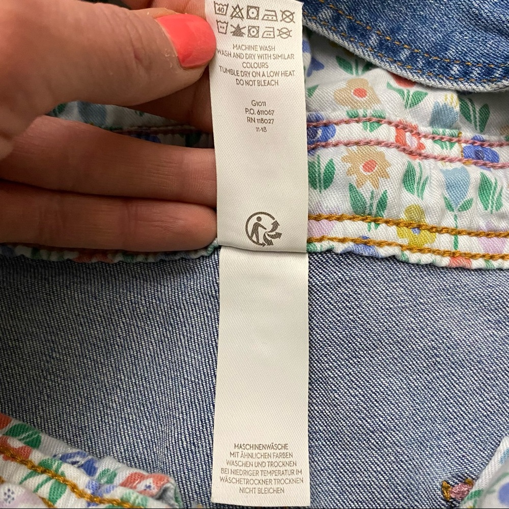 Boden Fun Overalls in Light Vintage Denim Rainbow - Picture 10 of 11
